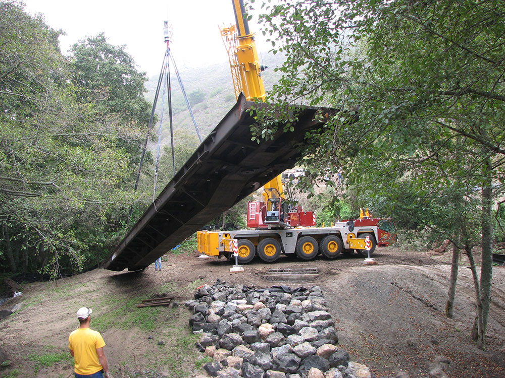 Frenchman's Creek habitat restoration project - new bridge installation